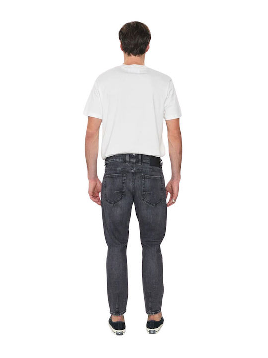 Ανδρικό Παντελόνι Τζιν με Relaxed Tapered Εφαρμογή Black
