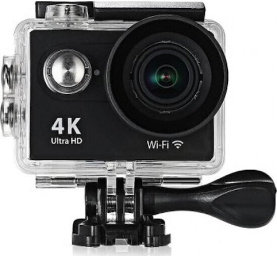 559865 Екшън камера 4K Ultra HD Водоустойчива (с Калъф) с Екран 2" и Wi-Fi Черна