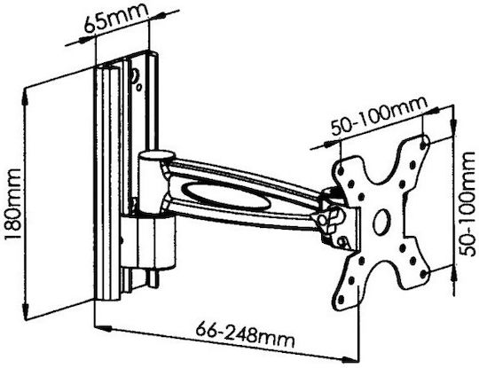 DMP LCD301 Wall TV Mount with Arm up to 30" and 15kg Black