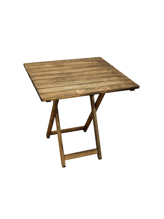 Outdoor Dinner Foldable Wood Table Natural 70x67x73cm