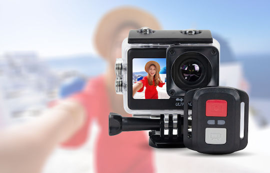 Clever 050084 128GB Action Camera HD (720p) Υποβρύχια (με Θήκη) με Οθόνη και Wi-Fi Μαύρη