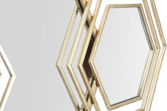 Mauro F Wall Mirror with Gold Metallic Frame 30x80cm 1pcs
