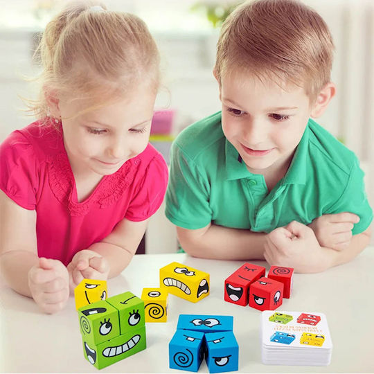 Montessori Με Κάρτες Και Κύβους Εκφράσεων Montessori Educational Game Knowledge for 3+ years Years Old