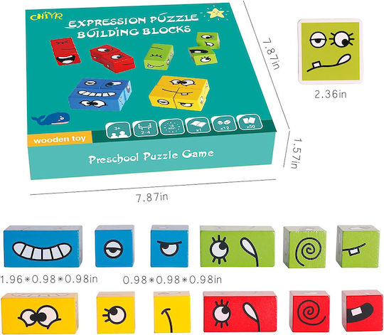 Montessori Με Κάρτες Και Κύβους Εκφράσεων Montessori Educational Game Knowledge for 3+ years Years Old