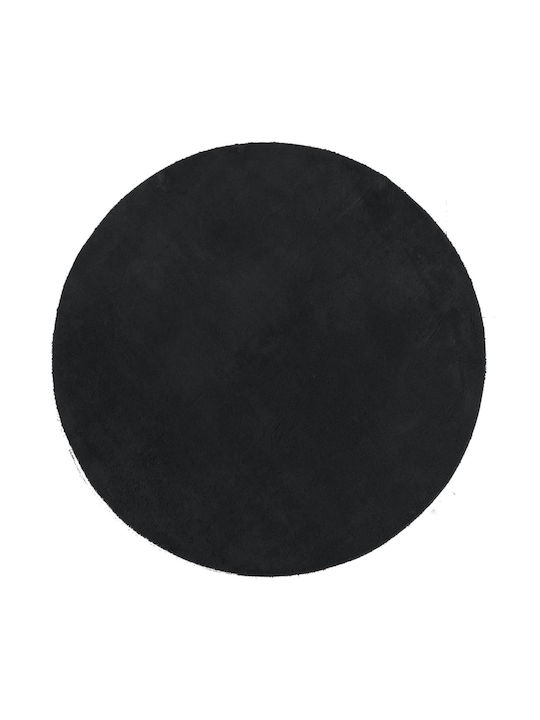 vidaXL Rug Round Black