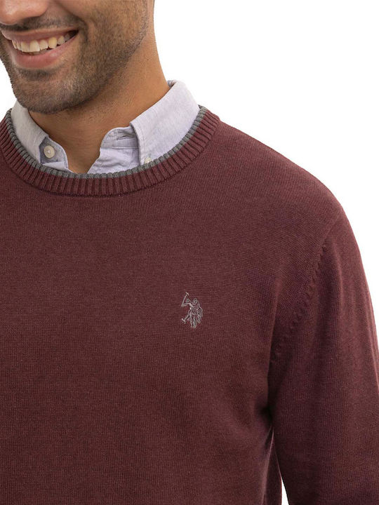 U.S. Polo Assn. Herren Langarm-Pullover Burgundisch