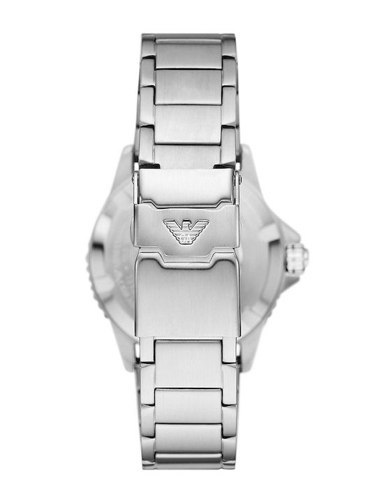 Emporio Armani Diver Ρολόι Μπαταρίας με Μεταλλικό Μπρασελέ