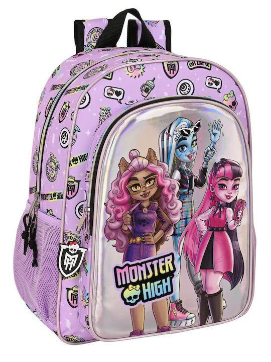 Monster High Best Boos Schulranzen Rucksack Grundschule Flieder mit Flaschenhalter