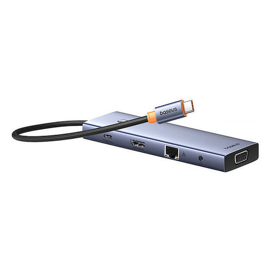 Baseus UltraJoy USB-C Stație de andocare cu HDMI 4K PD Ethernet Gri