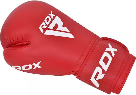 RDX Boxhandschuhe Leder für Kampf Rot