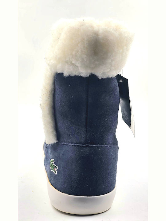 Trentham Cik Suede Women's Ankle Boots with Fur Blue