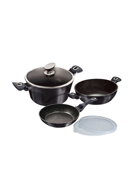 Berlinger Haus Metallic Line Aluminum Cookware Set with Stone Coating 3 Pieces