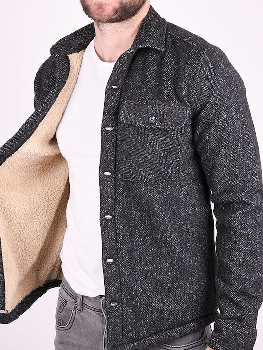Μακρυμάνικo Overshirt Μαύρο
