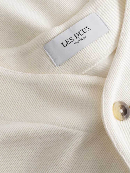 Les Deux Men's Shirt Short Sleeve Cotton Light Ivory