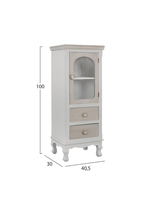 Melody Hm7136.02 Подов Витрина за хол със Стъкло Сив 40.5x30x100см