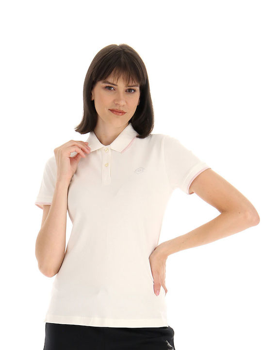 Women's Athletic Polo Blouse Short Sleeve Beige