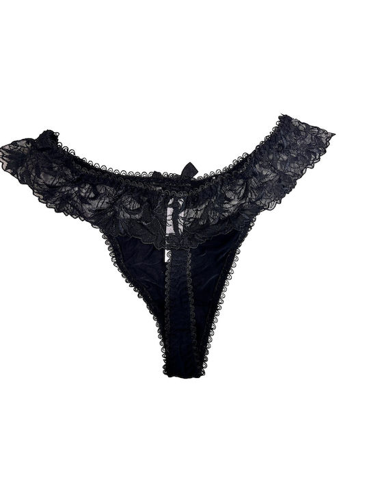 Lejaby Women's String with Lace Black