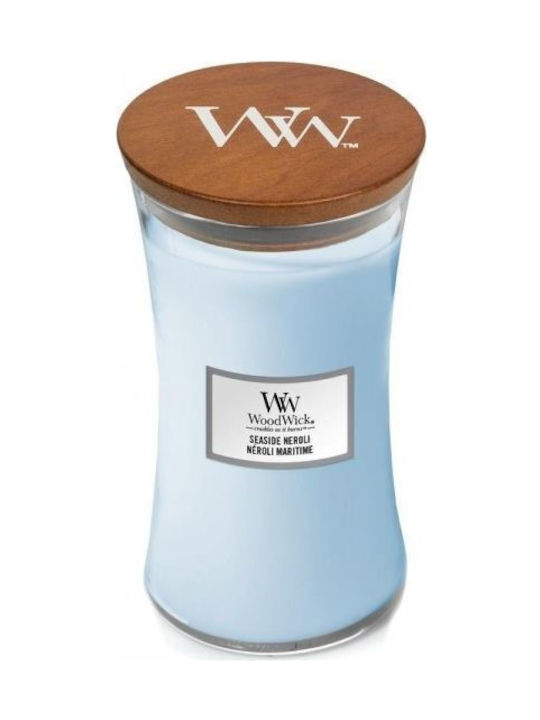 WoodWick Duftkerze Gefäß mit Duft Neroli am Meer Blau 609.5gr 1Stück