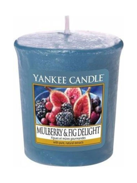 Yankee Candle Scented Candle with Scent Mulberry & Fig Delight Blue 49gr 1pcs