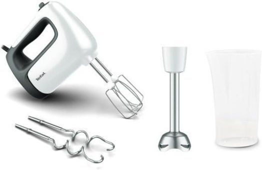 Tefal Prep'Mix+ HT462 HT462138 Mixer Handmixer 500W Weiß