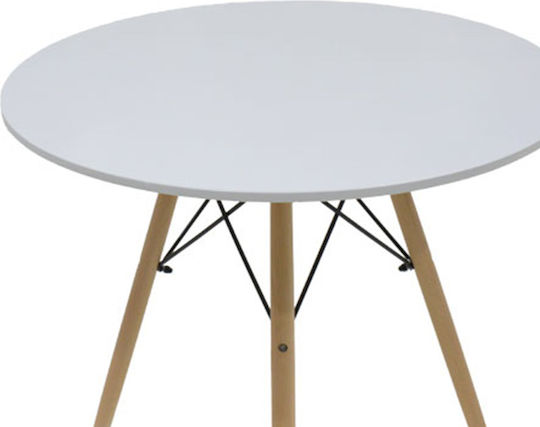 Julita Round Table Dining Room Wooden White 80x80x73cm