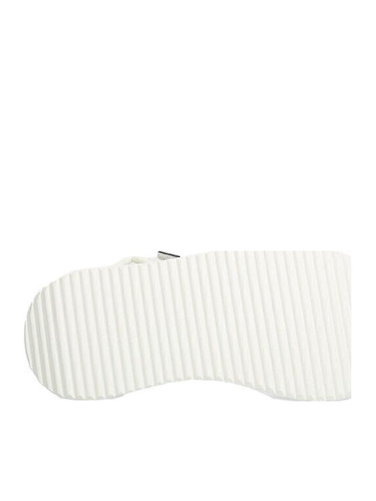 Flache Sandalen für Damen mit Riemen Flatforms in Weiß Farbe