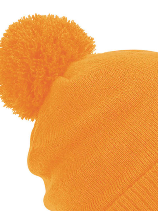 Beechfield Snowstar B439 Knitted Beanie Cap Orange