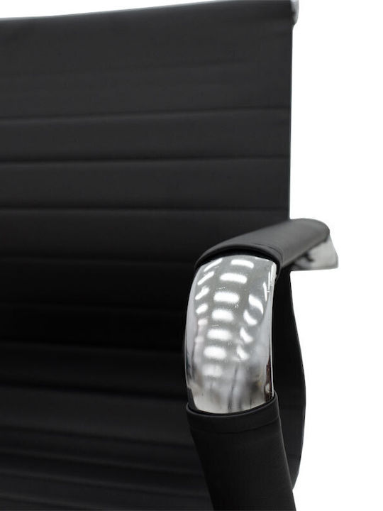 Chair Visitor Valter with Arms in Black Color 55.5x52x95.5cm 1pcs
