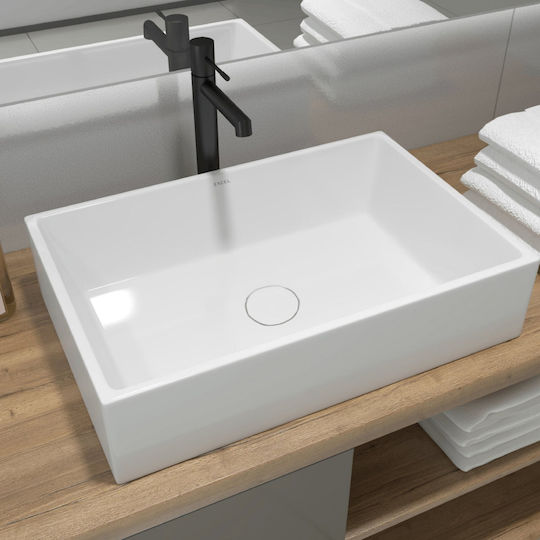Soncera Geo Επικαθήμενος Νιπτήρας Πορσελάνης 60x40x14cm Soncera Geo Επικαθήμενος Νιπτήρας Πορσελάνης 60x40x14cm