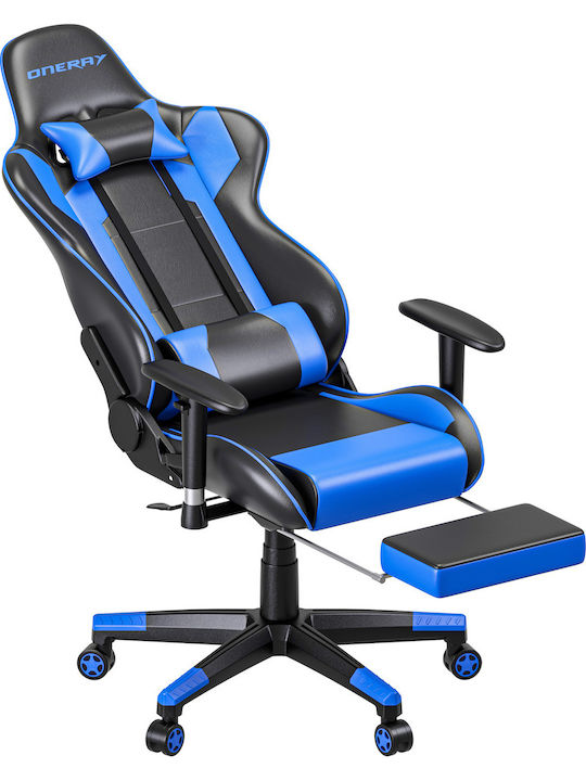Oneray D0921F Scaun Gaming Din piele ecologică cu Suport pentru picioare Negru/Albastru