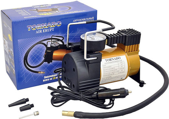 Tornado Air Erupt Car Tire Pump with Cigarette Lighter Cable 12V