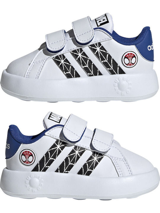 Marvel Grand Court Spider-Man Παιδικά Sneakers με Σκρατς Cloud White / Core Black / Royal Blue