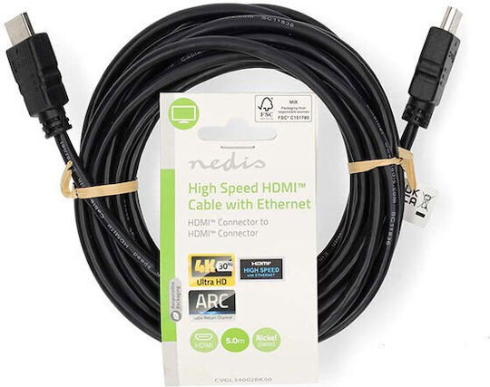 Nedis HDMI 1.4 High Speed 1080p 120Hz Cable HDMI male - HDMI male 5m Μαύρο