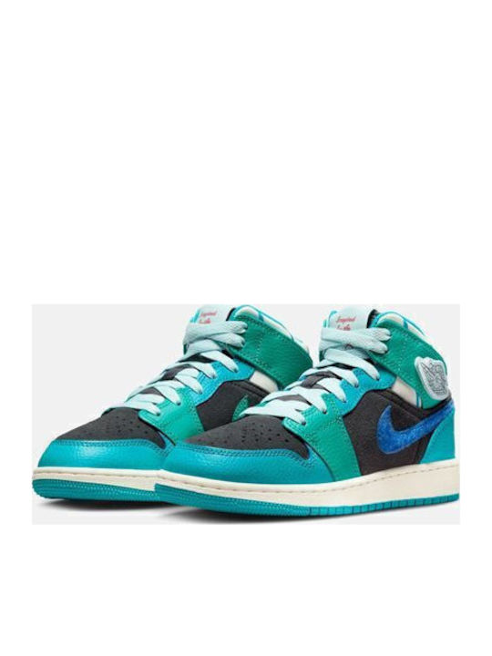 Retro Kids Sneakers High Green