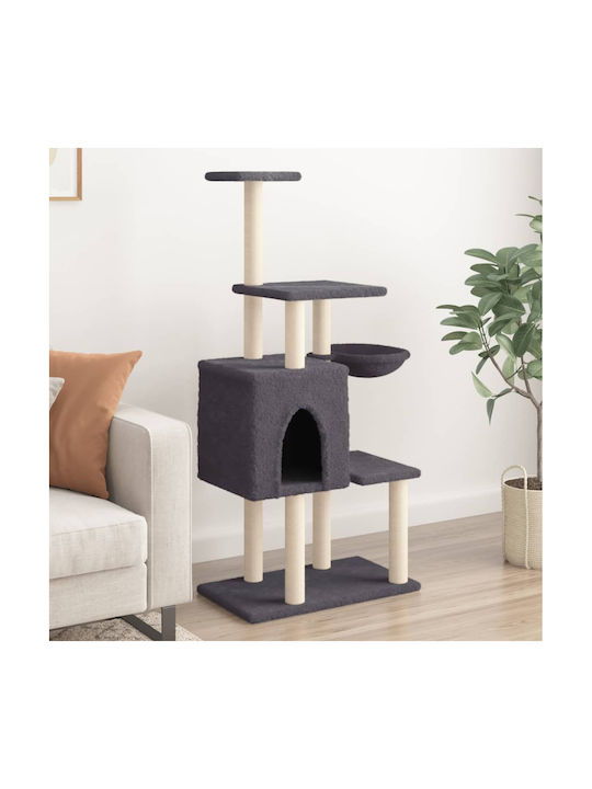 vidaXL Scratching Post Cat Trees Gray 3 levels 71.5x50x131cm