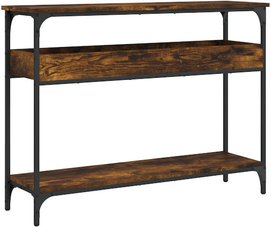 Console Table Wood & Metal Smoky Oak L100xW29xH75cm