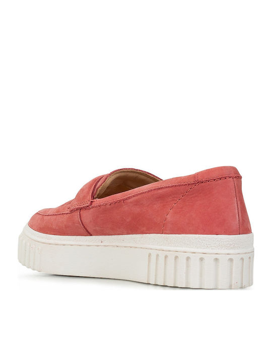 Cove Leather Women's Moccasins in Pink Color