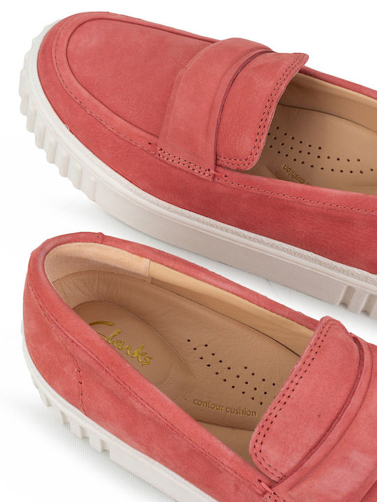 Cove Leather Women's Moccasins in Pink Color