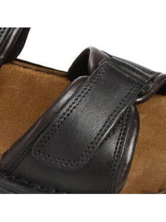 Leder Herrensandalen in Schwarz Farbe