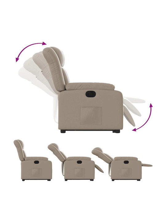 Relax Armchair with Footstool from Leatherette Beige 78x92x98cm