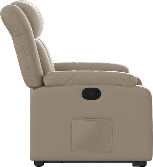 Fotoliu Relax cu Puf din Piele Ecologică Cappuccino 78x92x98cm