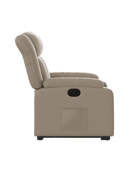 Relax Armchair with Footstool from Leatherette Beige 78x92x98cm