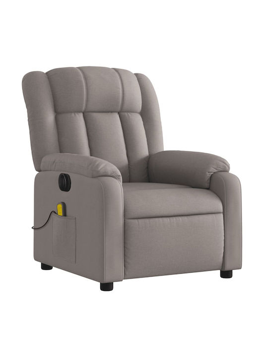 Πολυθρόνα Relax Massage με Υποπόδιο Taupe 78x92x98cm