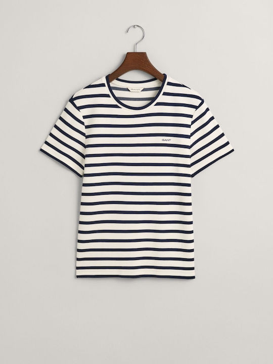 Gant Femeie Tricou Cu dungi Ecru-dark blue