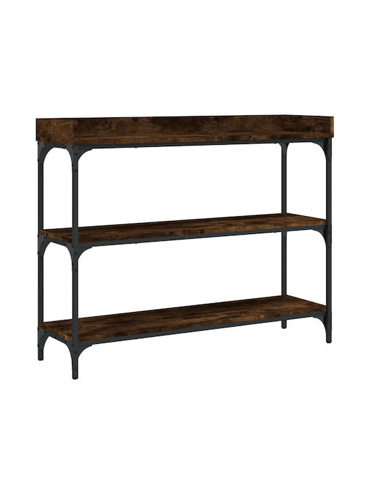 Console Table Wood & Metal Smoky Oak L100xW30xH80cm