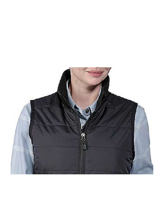 Scurtă Jachetă de femei Fără mâneci Puffer Impermeabilă și antivant Black