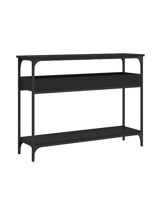 Console Table Wood & Metal Black L100xW29xH75cm