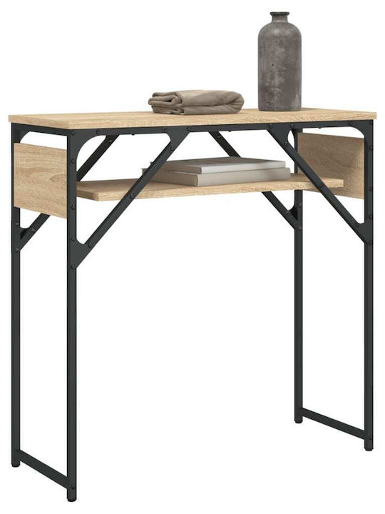 Console Table Wood & Metal Sonoma Oak L75xW30xH75cm