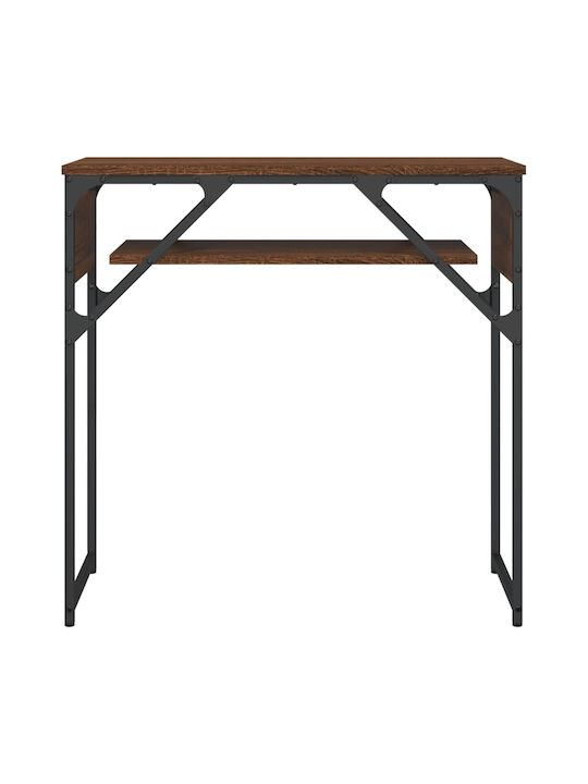 Конзолна маса от Дърво & Метал Кафяв Д75xШ30xВ75cm
