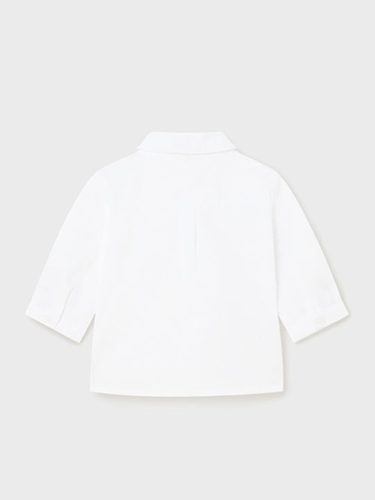 Kids Shirt Long Sleeve Linen White